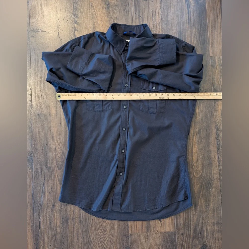 Teddy Stratford Men’s The NYTD Two-Pocket Twill Zip Shirt Black Size 4/Large